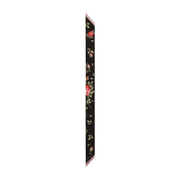 Dolce & Gabbana Women's-Rose Bouquet-Print Silk Twill Bandeau/Skinny Scarf